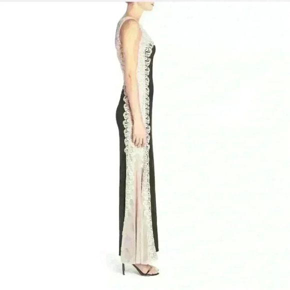 XSCAPE Embroidered Mesh & Jersey A-Line Gown - Picture 3 of 3